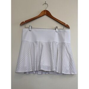 Athleta A Game Skort 14" Size Large White Perforated Mesh Breathable